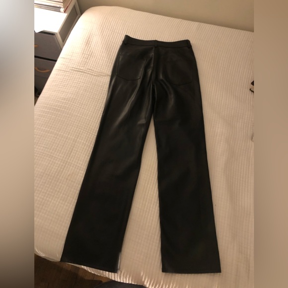 Zara black leather flare pants. Size 6. - Picture 2 of 4